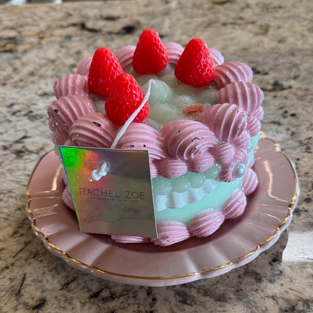 Rachel Zoe Pink and Green Cake Candle